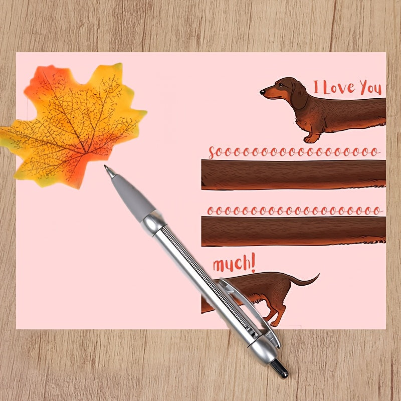 Dachshund-Themed Love Card with Envelope - Perfect for Valentine's Day & Anniversaries, Romantic Gesture for Spouse or Partner