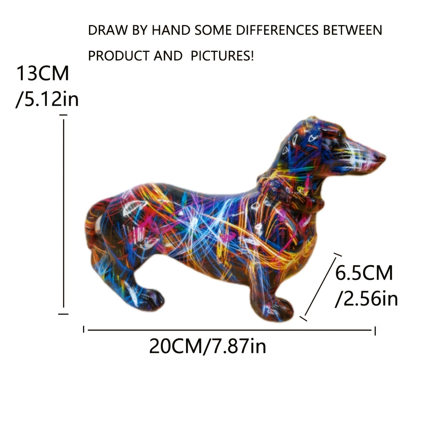 Graffiti Art Dachshund Figurine – Vibrant Resin Street-Art Statue for Modern Home & Office Decor