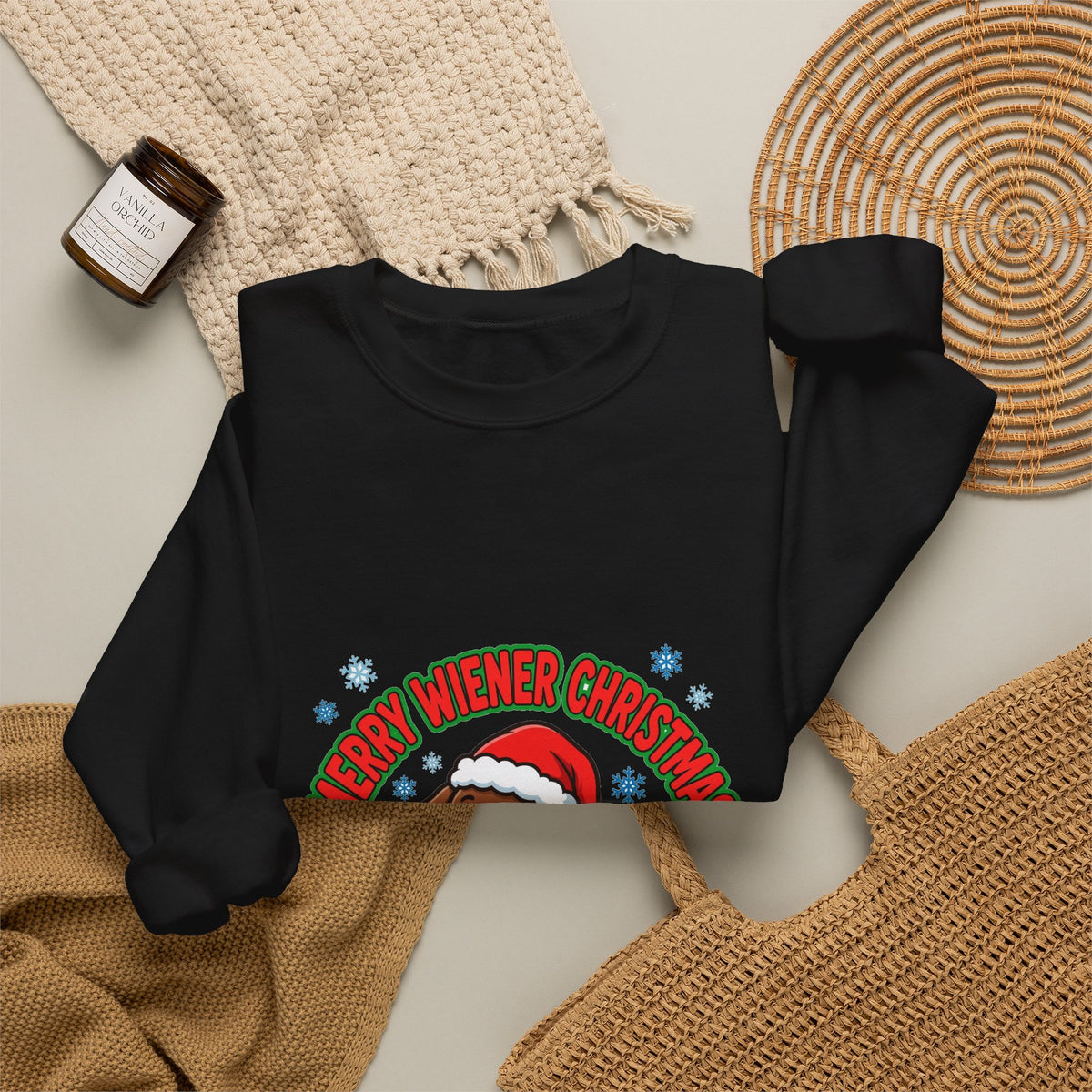 Merry Wiener Christmas Sweatshirt | Santa Dachshund Holiday Crewneck