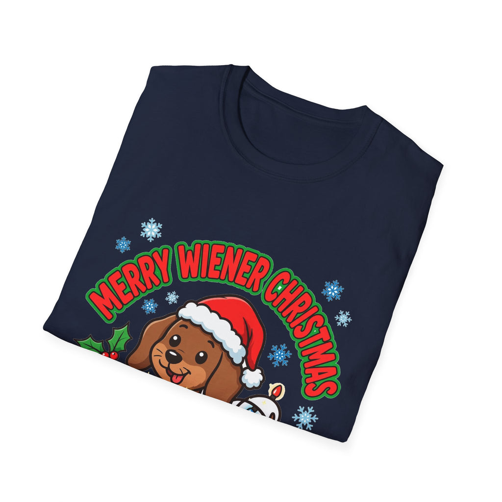 Merry Wiener Christmas T-Shirt | Santa Dachshund Holiday Graphic Tee