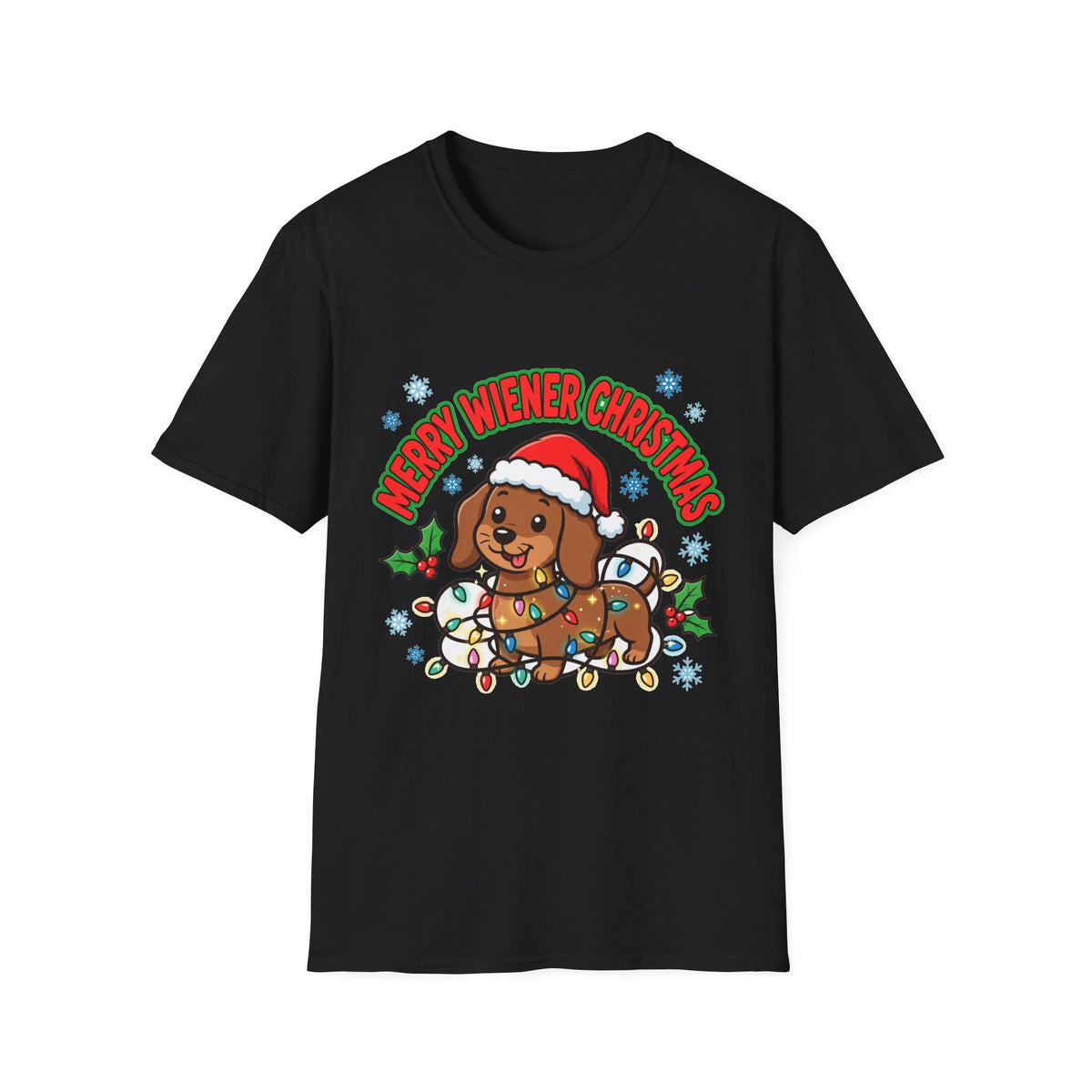 Merry Wiener Christmas T-Shirt | Santa Dachshund Holiday Graphic Tee