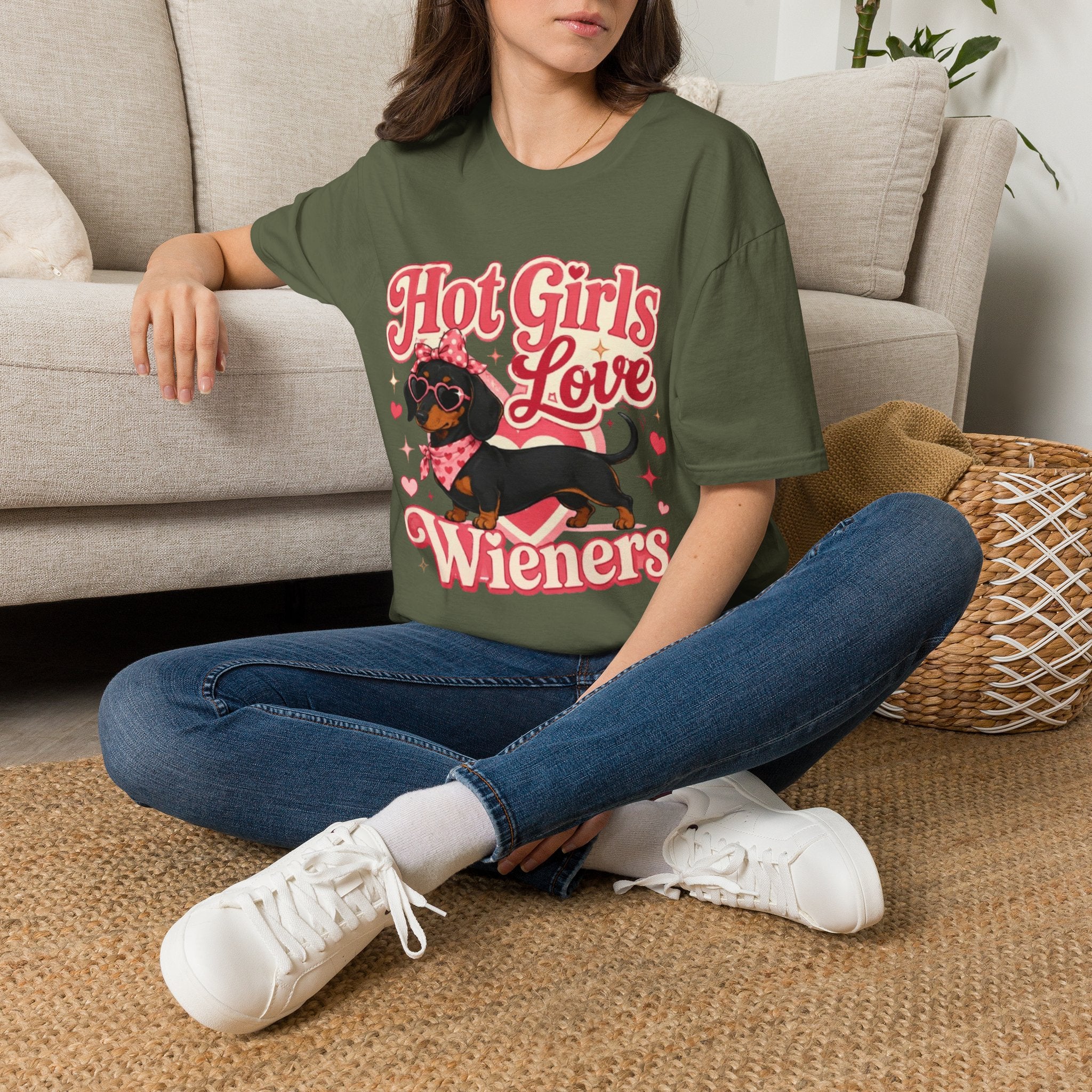 Hot Girls Love Wieners T-Shirt — Cute Dachshund Graphic Tee