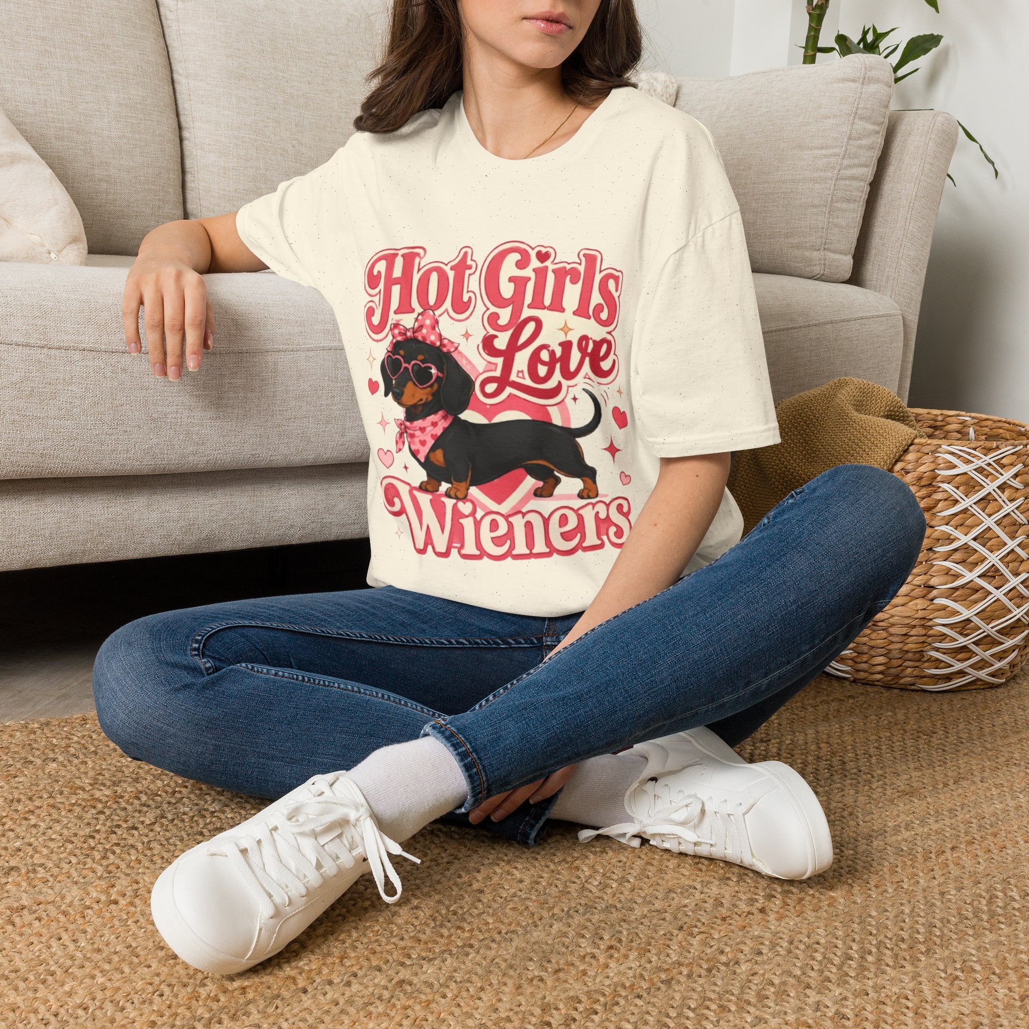 Hot Girls Love Wieners T-Shirt — Cute Dachshund Graphic Tee