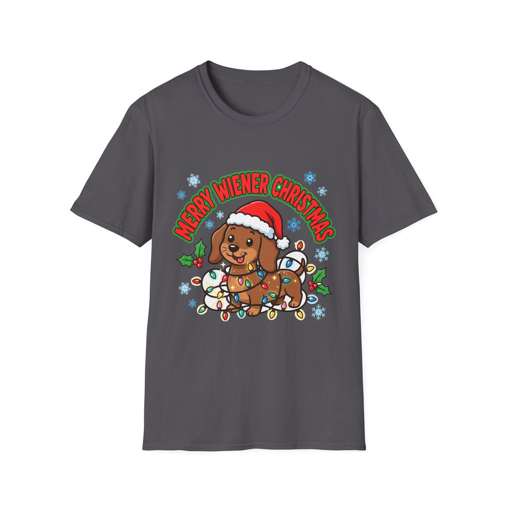 Merry Wiener Christmas T-Shirt | Santa Dachshund Holiday Graphic Tee