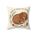 Home Is Where The Wiener Is Throw Pillow — Dachshund Decor