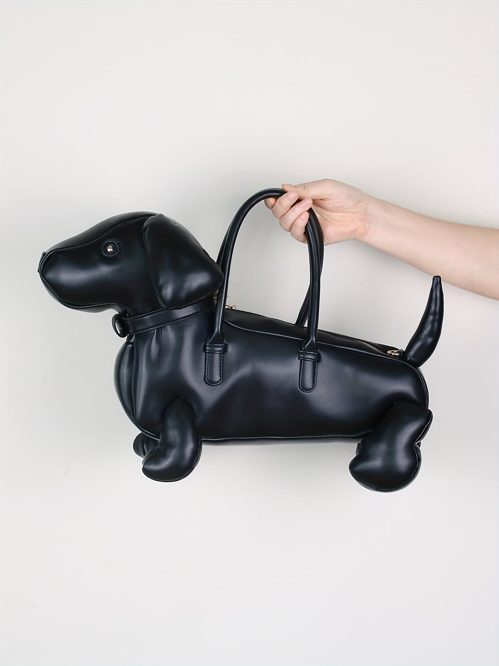 2024 New Fashionable Cartoon Dachshund Dog Handbag - Lightweight, Large Capacity, Soft PU Leather, Zip Closure, Polyester Lining, Guards on Edges, Made in Guangzhou
