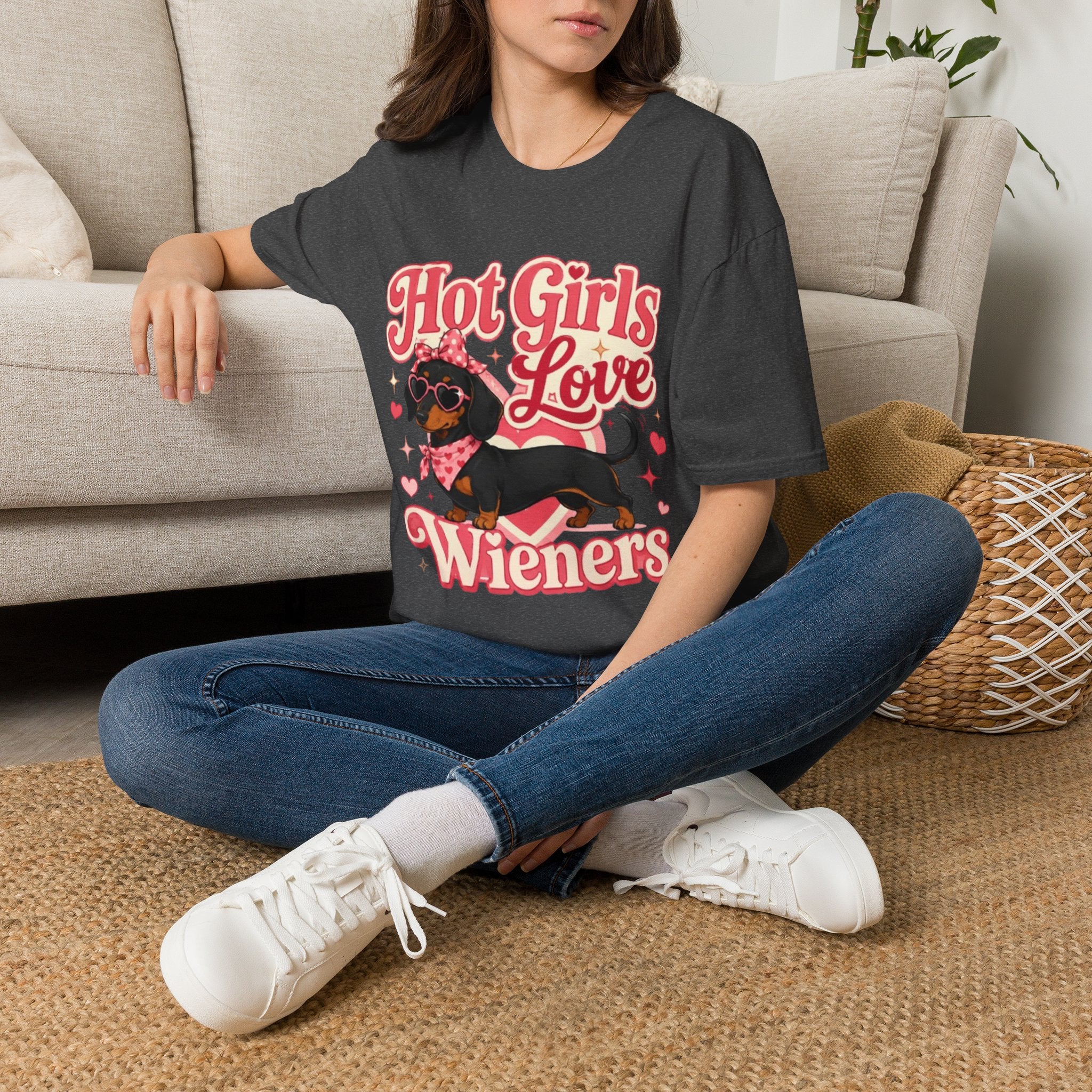 Hot Girls Love Wieners T-Shirt — Cute Dachshund Graphic Tee
