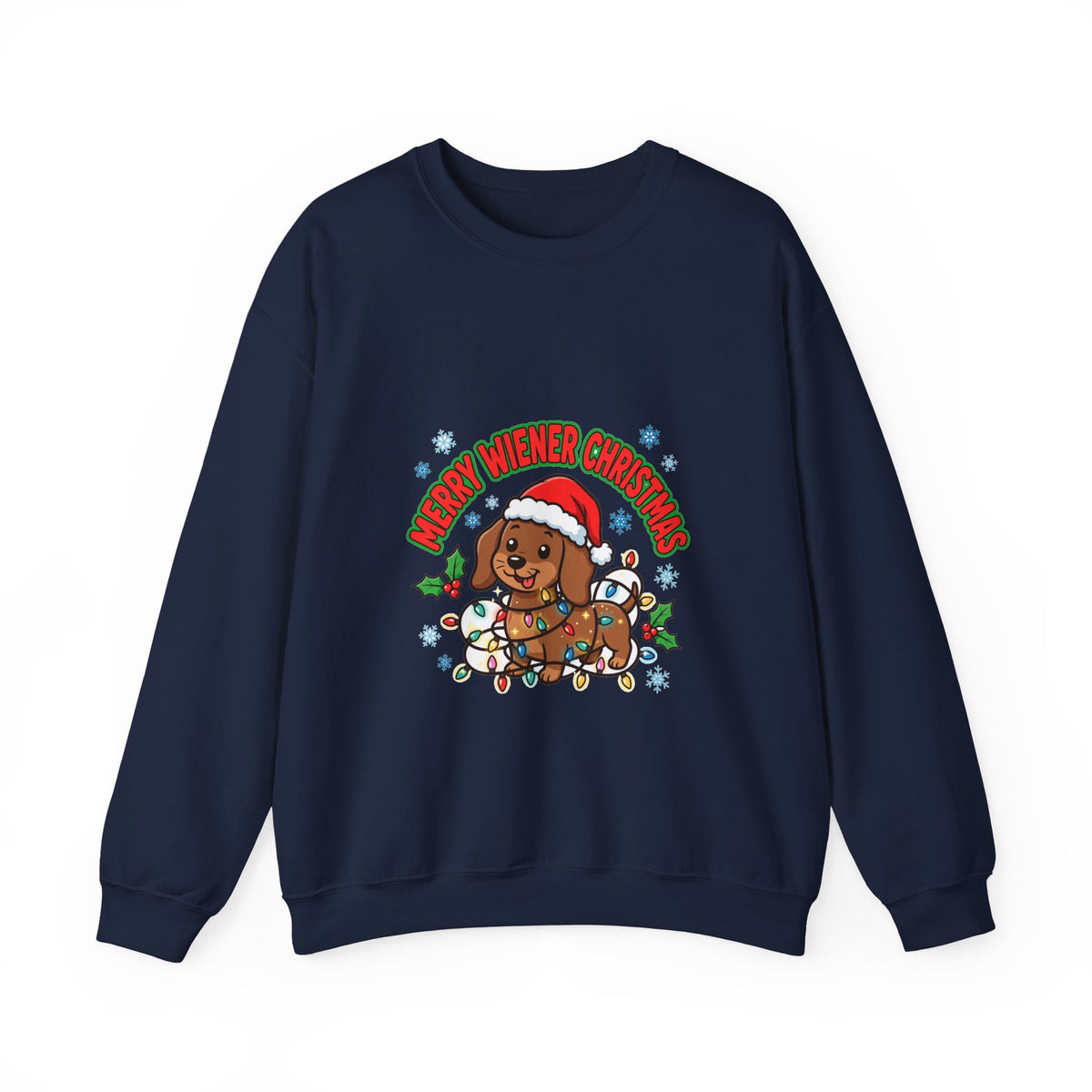 Merry Wiener Christmas Sweatshirt | Santa Dachshund Holiday Crewneck