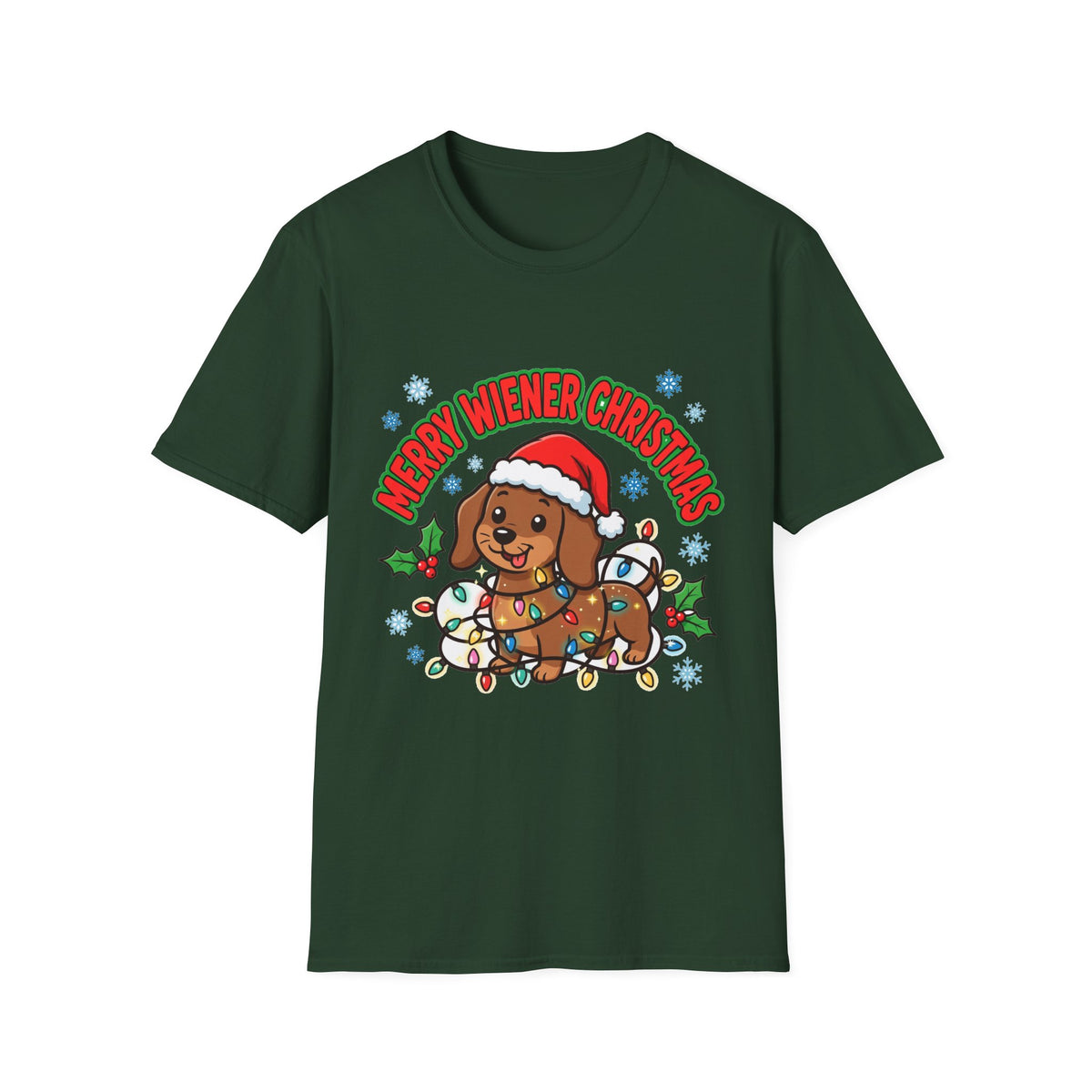 Merry Wiener Christmas T-Shirt | Santa Dachshund Holiday Graphic Tee