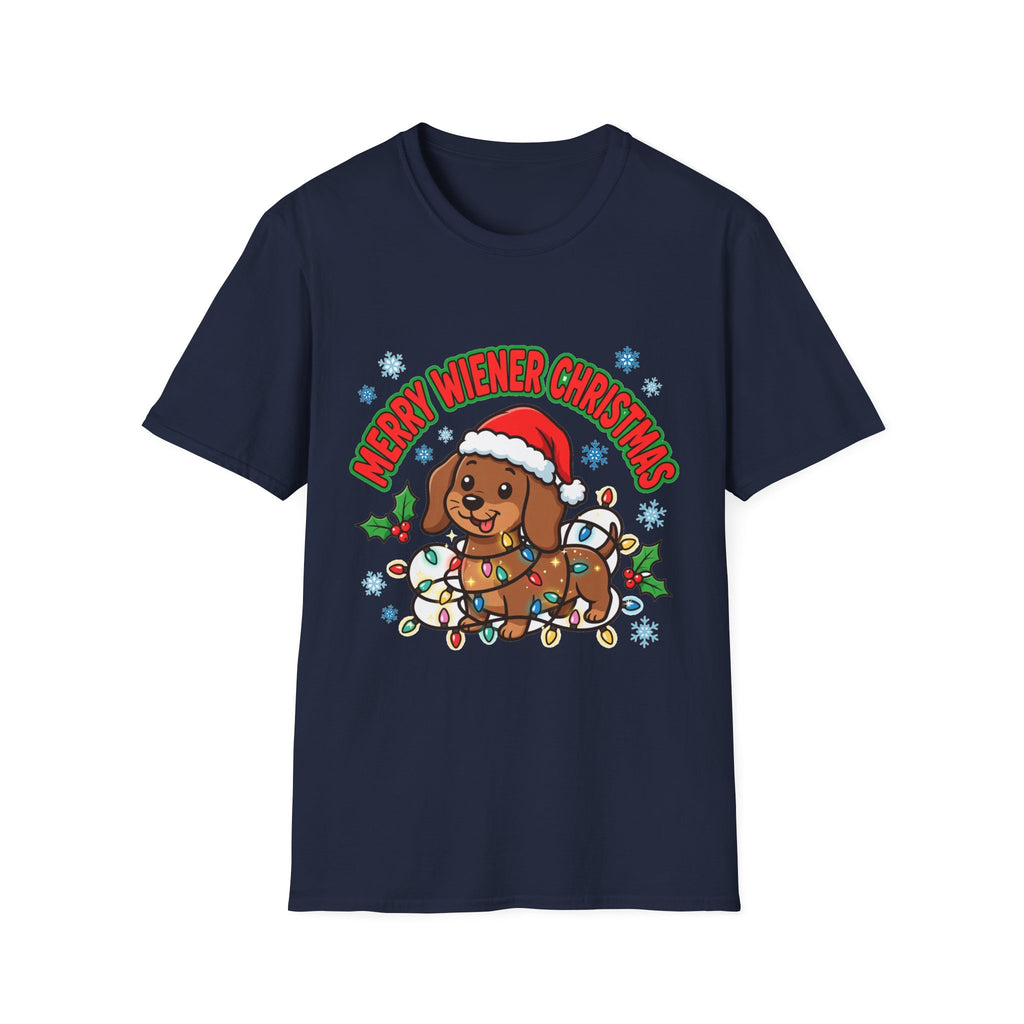 Merry Wiener Christmas T-Shirt | Santa Dachshund Holiday Graphic Tee