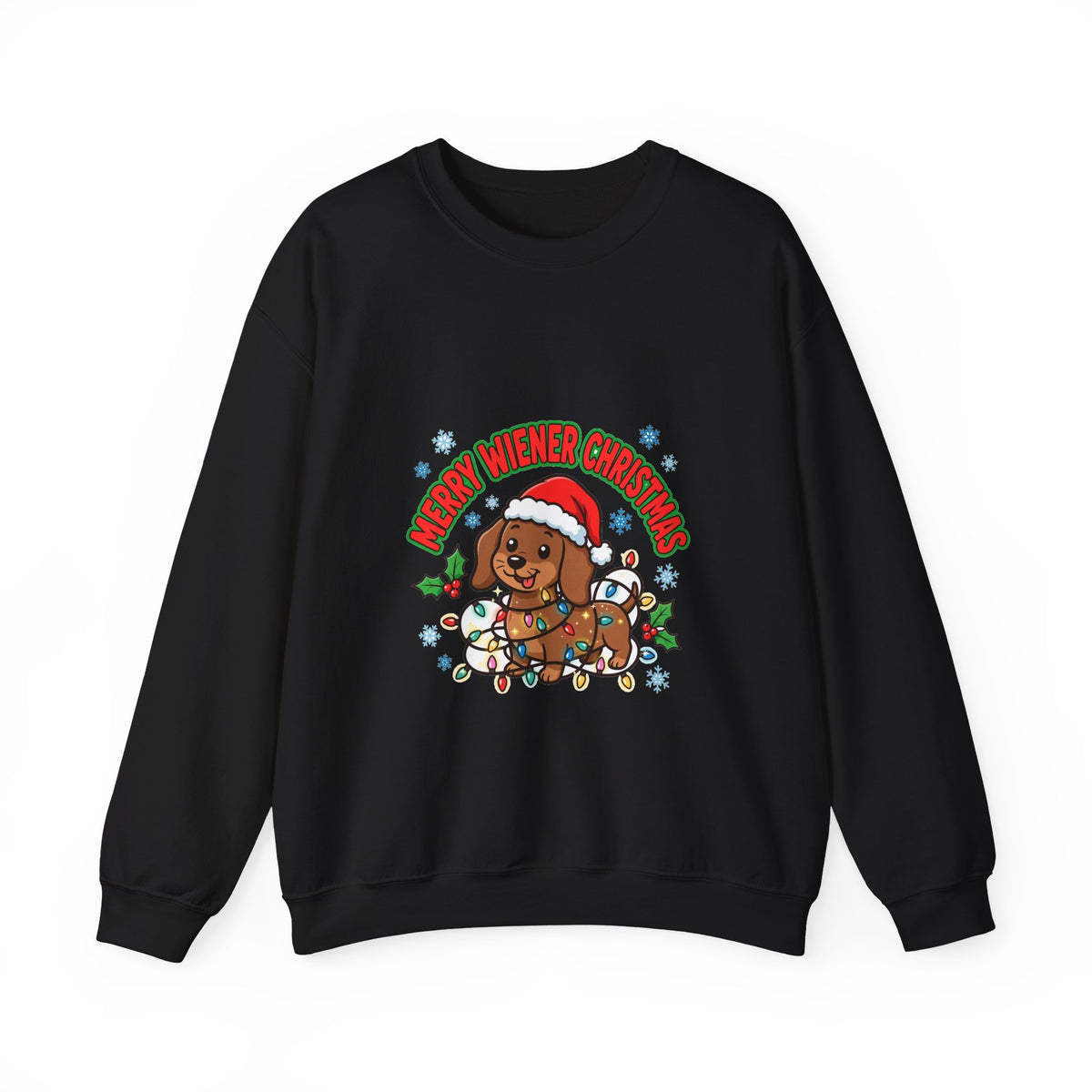 Merry Wiener Christmas Sweatshirt | Santa Dachshund Holiday Crewneck