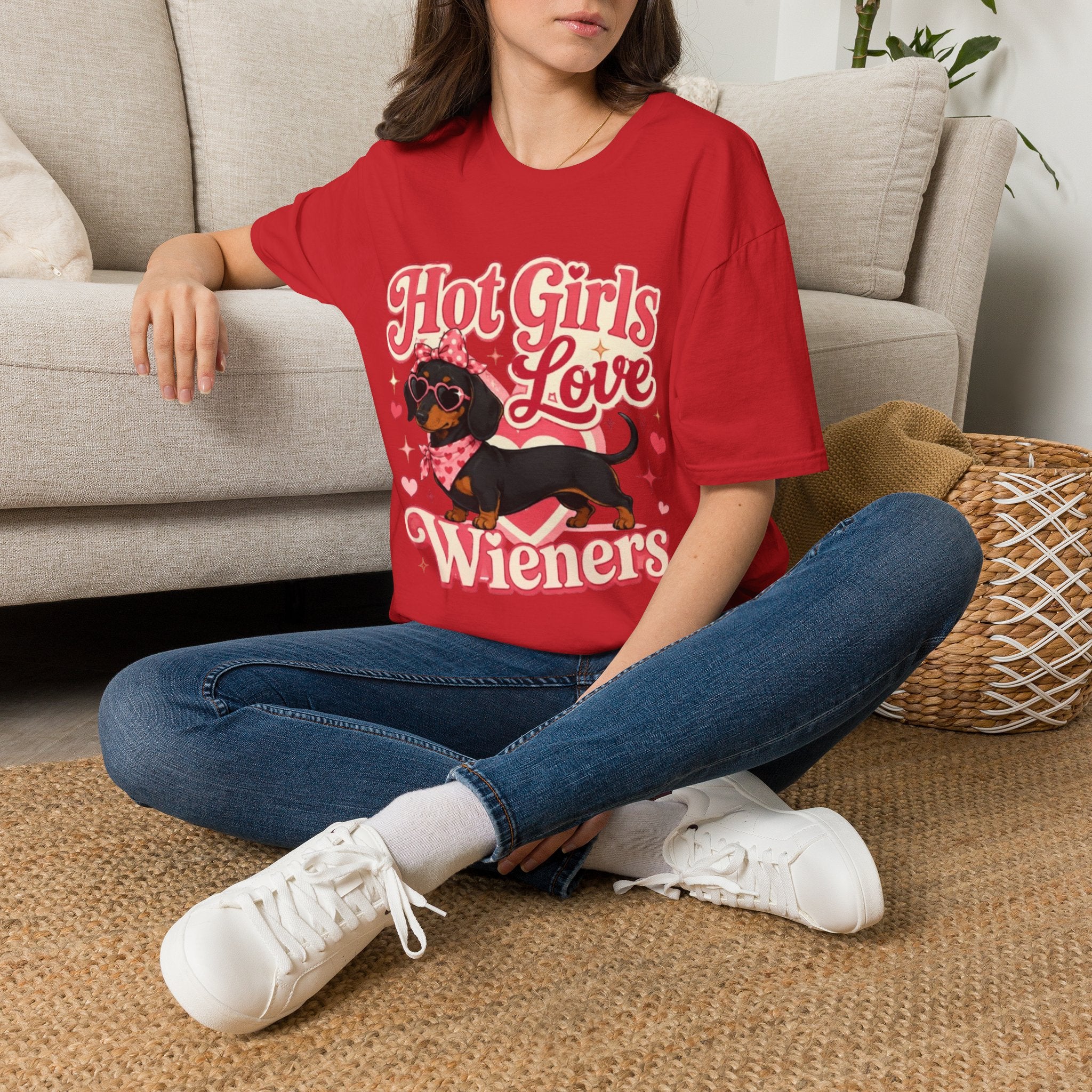 Hot Girls Love Wieners T-Shirt — Cute Dachshund Graphic Tee