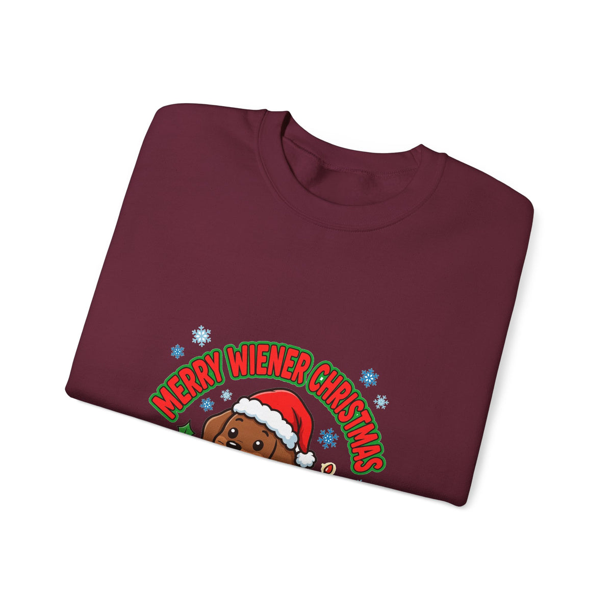 Merry Wiener Christmas Sweatshirt | Santa Dachshund Holiday Crewneck