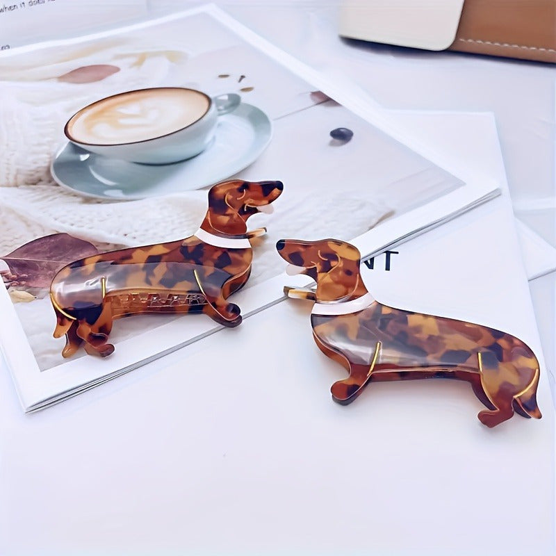 Cute Dachshund Puppy Shaped Hair Claw Clip, Large Size, Non-Slip Strong Hold, Suitable For Women Wear