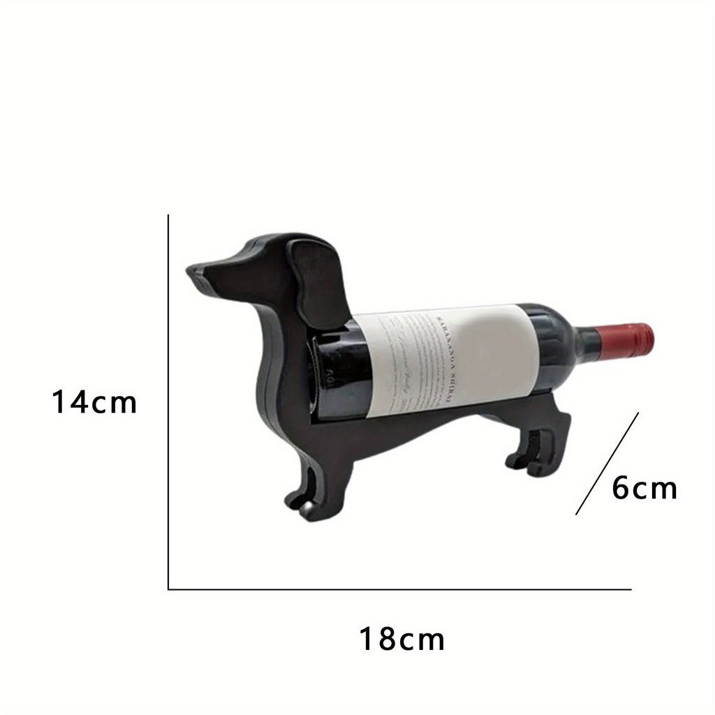 Dachshund-Shaped Bottle Holder, Humorous Countertop Display Stand for Beverages, Liquor and Glass Bottles, Durable Plastic Material