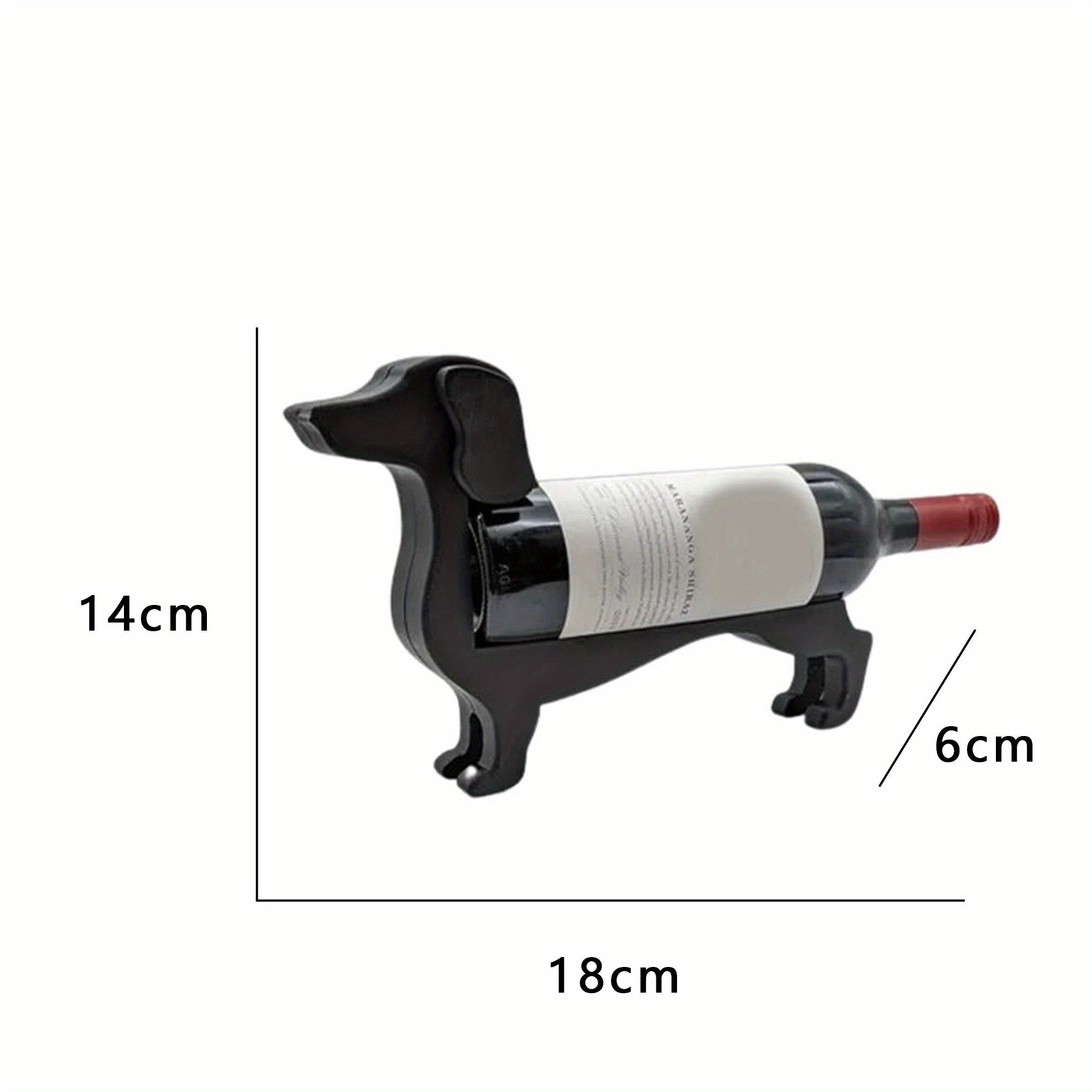 Dachshund-Shaped Bottle Holder, Humorous Countertop Display Stand for Beverages, Liquor and Glass Bottles, Durable Plastic Material