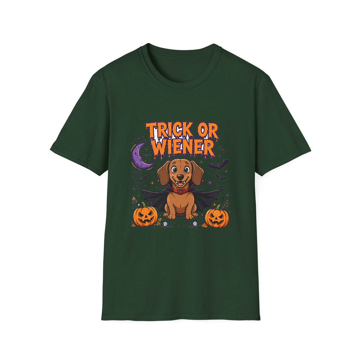 Trick or Wiener T-Shirt | Vampire Dachshund Halloween Graphic Tee