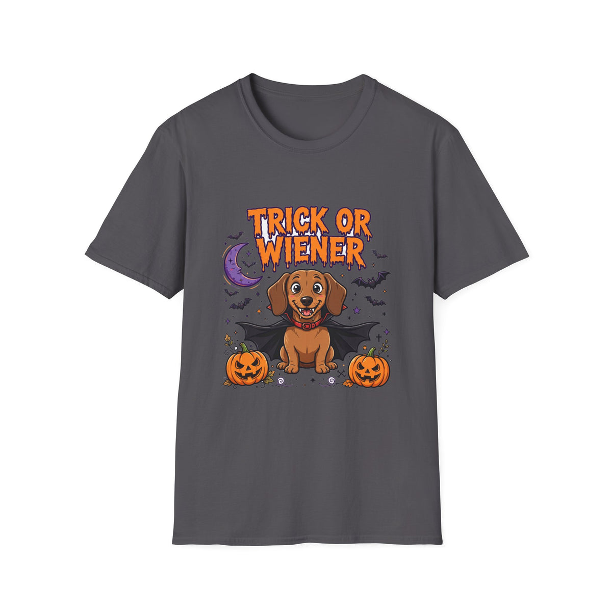 Trick or Wiener T-Shirt | Vampire Dachshund Halloween Graphic Tee