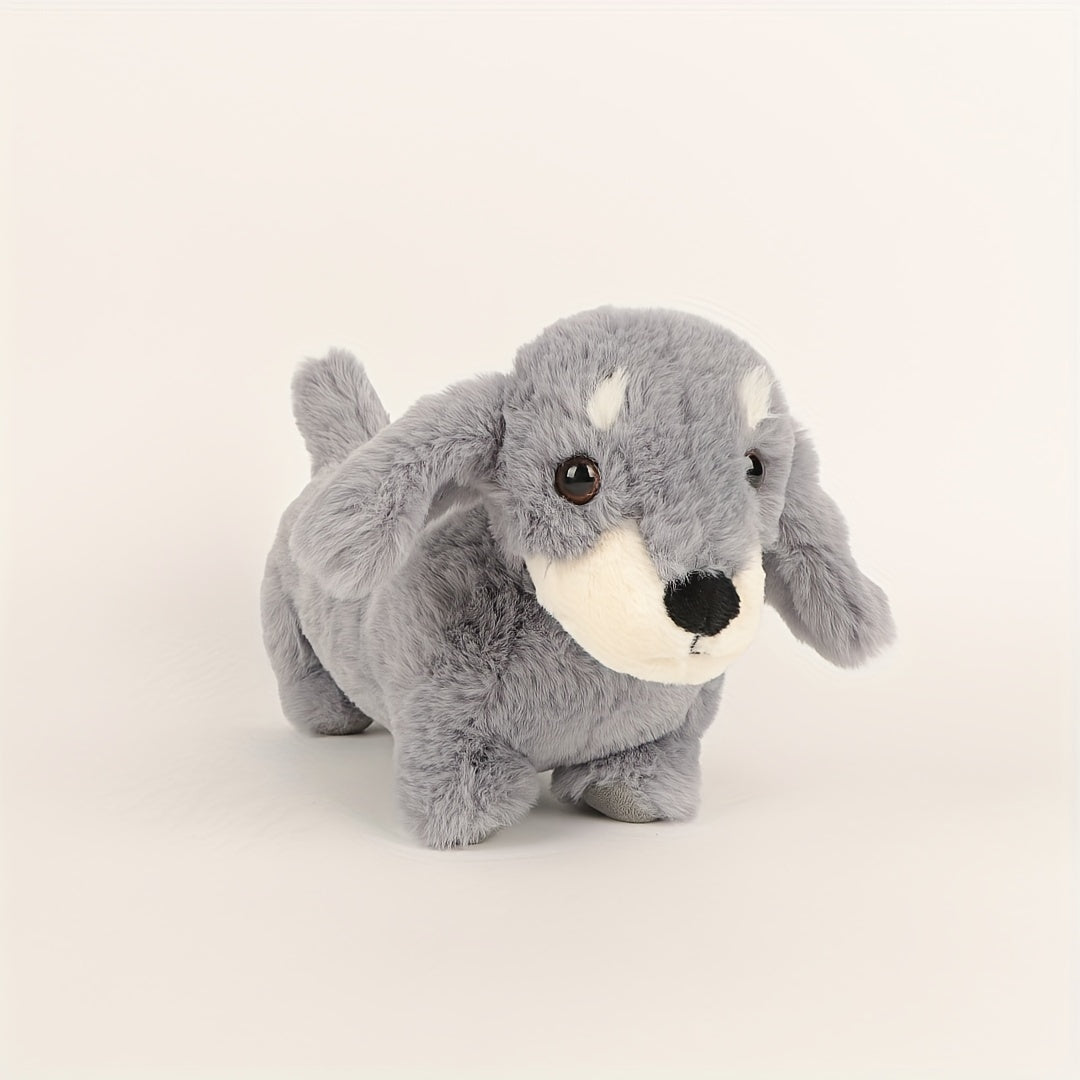 Dachshund Plush Cuddle Buddy – 11" Ultra-Soft Stuffed Doxie in Black, Gray, & Brown