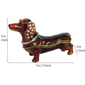 1pc Alloy Steel Bejeweled Dachshund Figurine Trinket Box - Miniature Puppy Sculpture with Glass Hinged Storage, Earrings & Ring Holder for Christmas Decor, Ideal Xmas Gift Ornament
