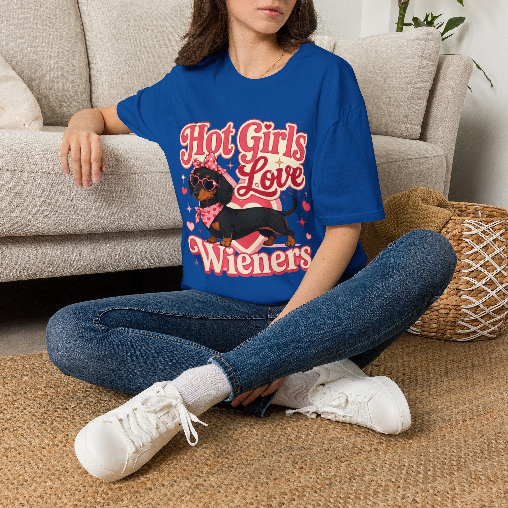 Hot Girls Love Wieners T-Shirt — Cute Dachshund Graphic Tee