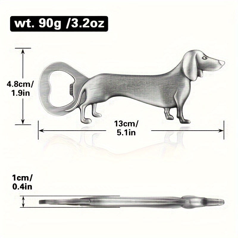 Un abridor de botellas con forma de perro salchicha con forma de golden retriever, una herramienta para abrir botellas de cerveza en restaurantes y cocinas domésticas.