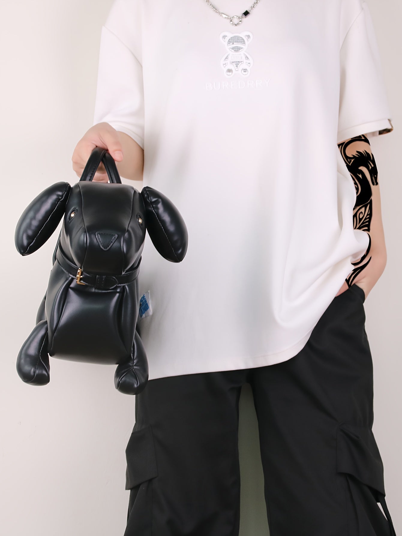 2024 New Fashionable Cartoon Dachshund Dog Handbag - Lightweight, Large Capacity, Soft PU Leather, Zip Closure, Polyester Lining, Guards on Edges, Made in Guangzhou