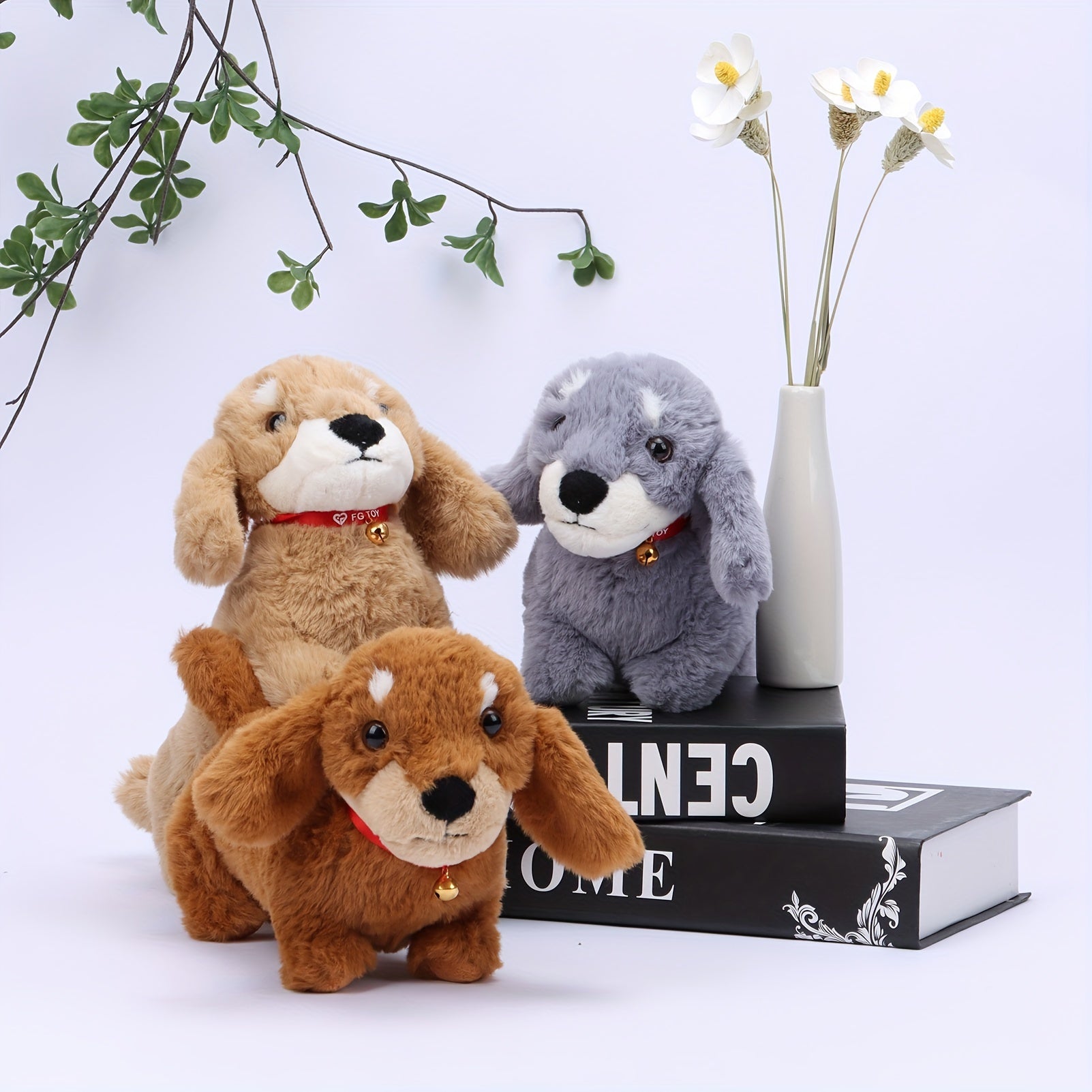 Dachshund Plush Cuddle Buddy – 11" Ultra-Soft Stuffed Doxie in Black, Gray, & Brown