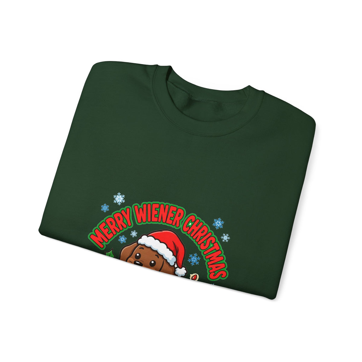 Merry Wiener Christmas Sweatshirt | Santa Dachshund Holiday Crewneck