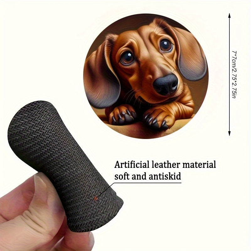 2 alfombrillas para portavasos de coche: antideslizantes y con absorción de impactos, con estampado de perro salchicha, de goma sintética, ideales para el interior del coche, accesorios de moda, antiderrames.