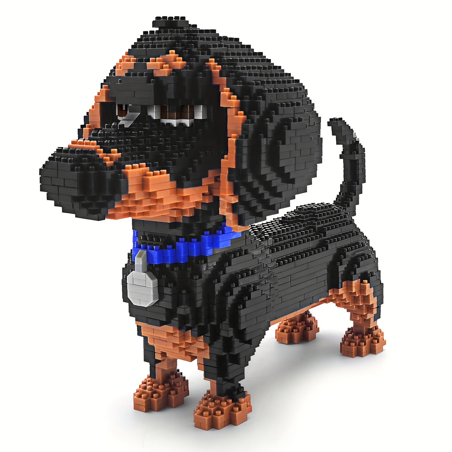 Juego de bloques de construcción en miniatura de micropartículas de más de 2100 piezas, bonito modelo de perro salchicha, regalo navideño, decoración para Halloween.