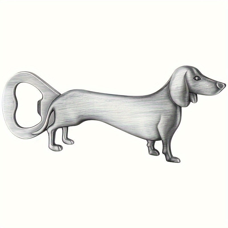 Un abridor de botellas con forma de perro salchicha con forma de golden retriever, una herramienta para abrir botellas de cerveza en restaurantes y cocinas domésticas.