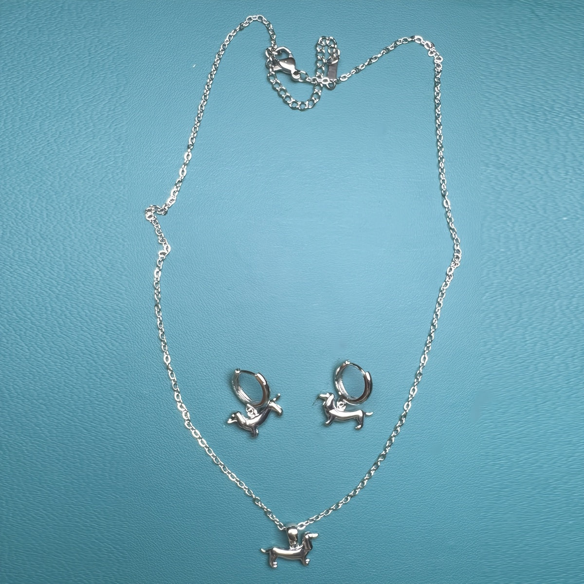 3pcs Vintage Copper Dachshund Pendant Necklace and Earrings Set, Cute Animal Jewelry for Women, Ideal for Daily Wear and Gifting, Perfect for Valentine'S Day - All Seasons Accessory