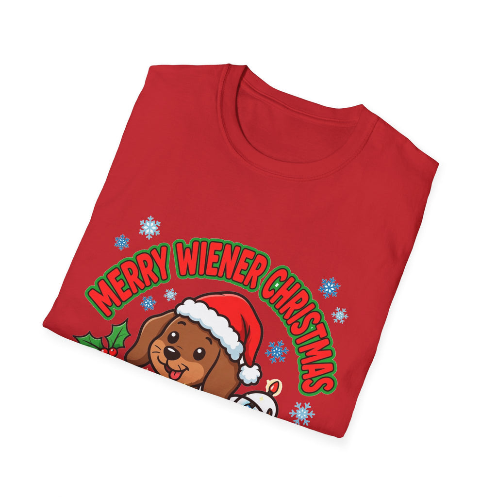 Merry Wiener Christmas T-Shirt | Santa Dachshund Holiday Graphic Tee