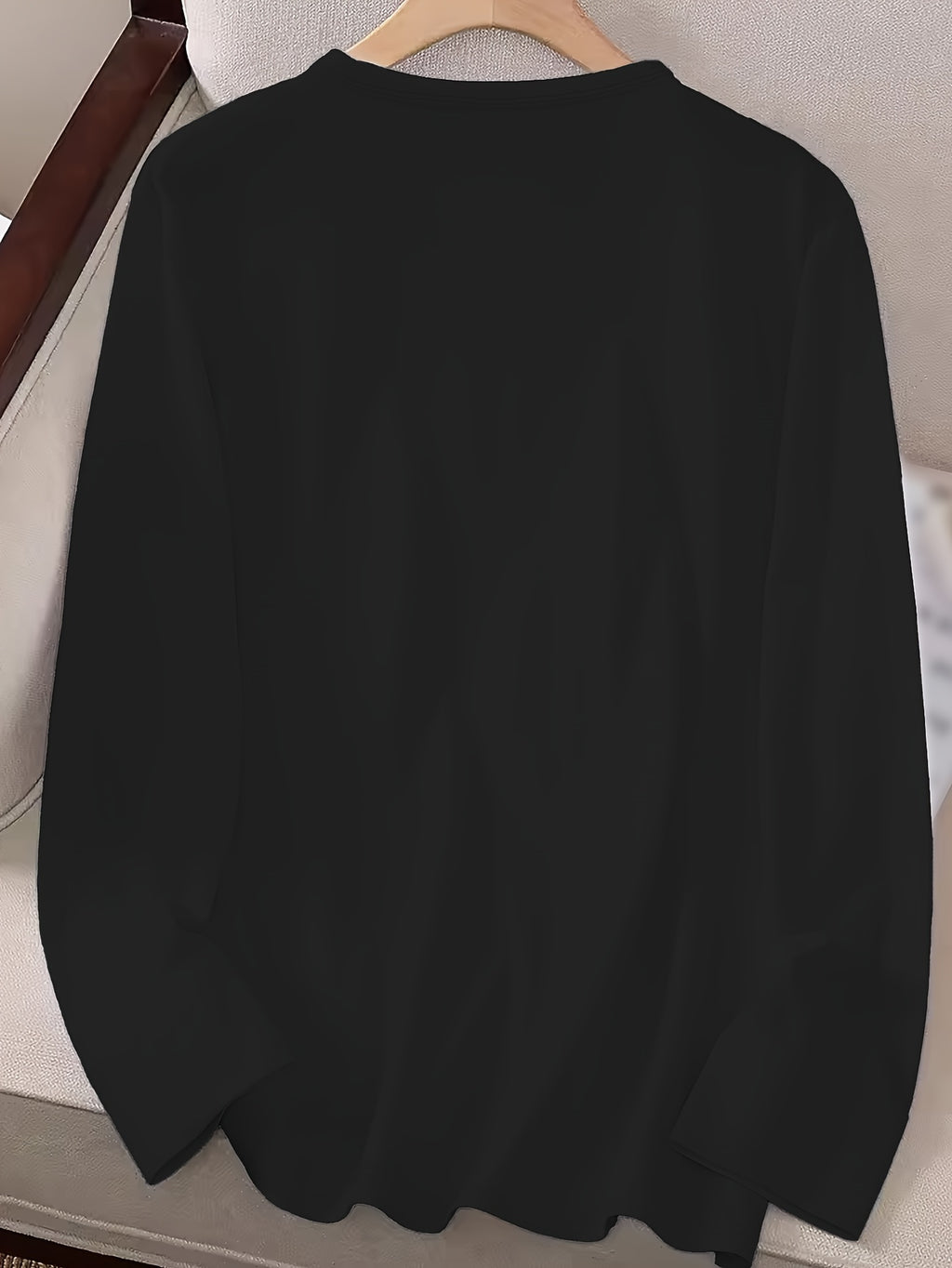 1pc Women'S Casual Long Sleeve T-Shirt with "Weenie Mom" Dachshund Print, Polyester Crew Neck Top for Spring & Fall, Regular Fit Letter Print Tee