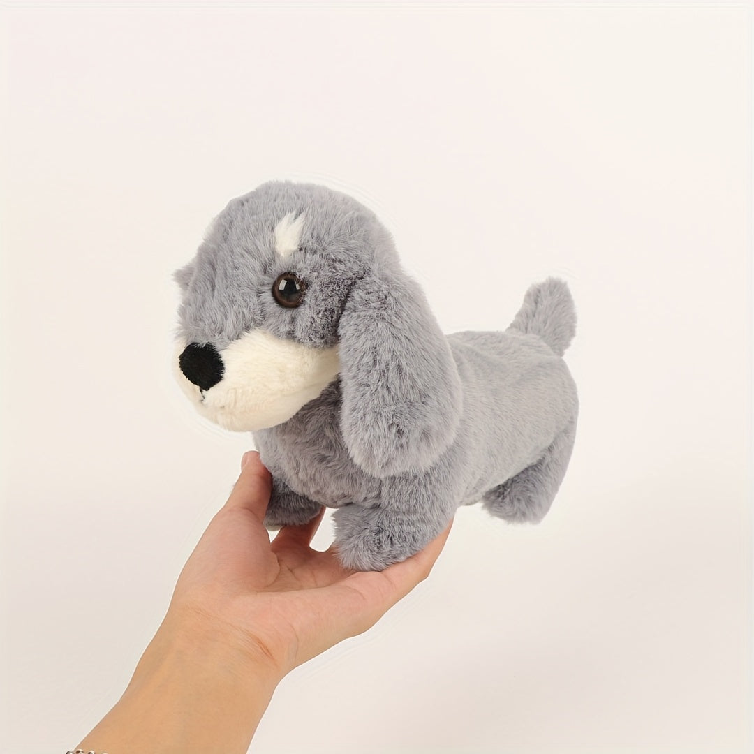 Dachshund Plush Cuddle Buddy – 11" Ultra-Soft Stuffed Doxie in Black, Gray, & Brown
