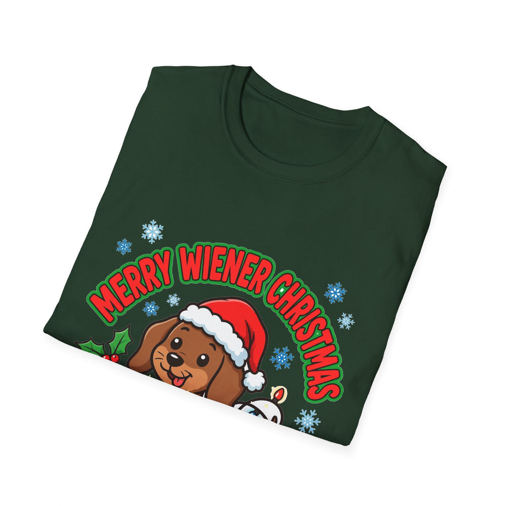 Merry Wiener Christmas T-Shirt | Santa Dachshund Holiday Graphic Tee