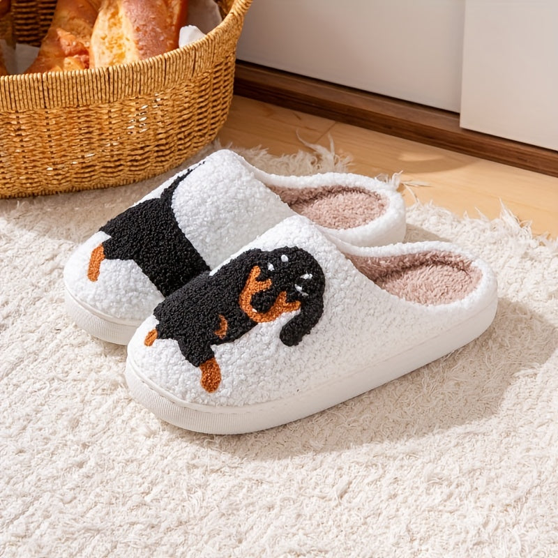 Cozy Cartoon Dachshund Slippers - Ultra-Soft Sole Platform, Plush Lined, Non-Slip, Comfortable, Warm, and Relaxing Footwear for Home, Lounge, or Leisure - Perfect for Casual Wear