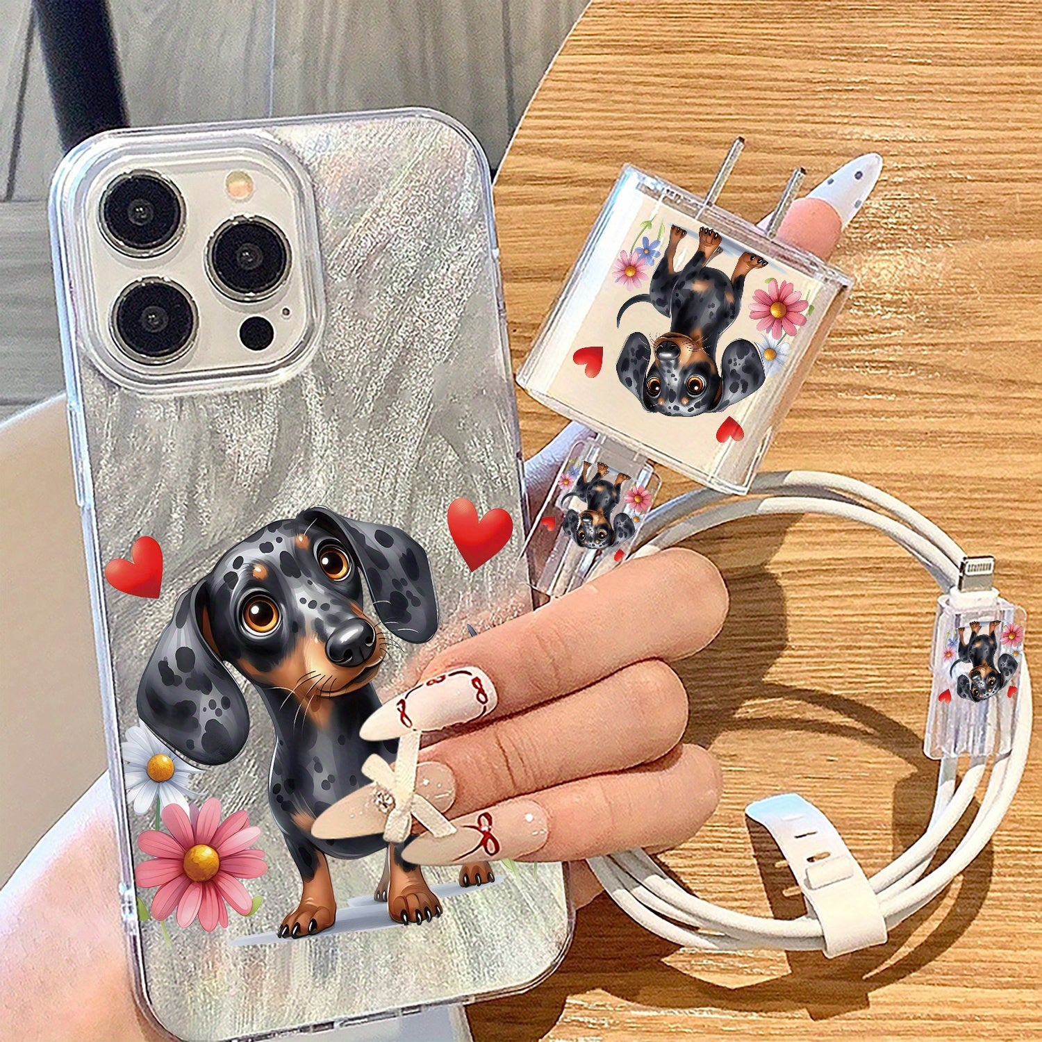 Dachshund Desk & Tech Kit – 4-Piece Wiener Dog Bundle (Phone Case, Sticky Notes, To-Do Pad, Stickers)
