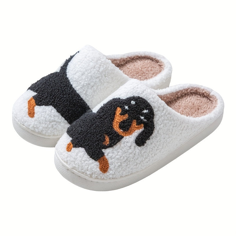 Cozy Cartoon Dachshund Slippers - Ultra-Soft Sole Platform, Plush Lined, Non-Slip, Comfortable, Warm, and Relaxing Footwear for Home, Lounge, or Leisure - Perfect for Casual Wear