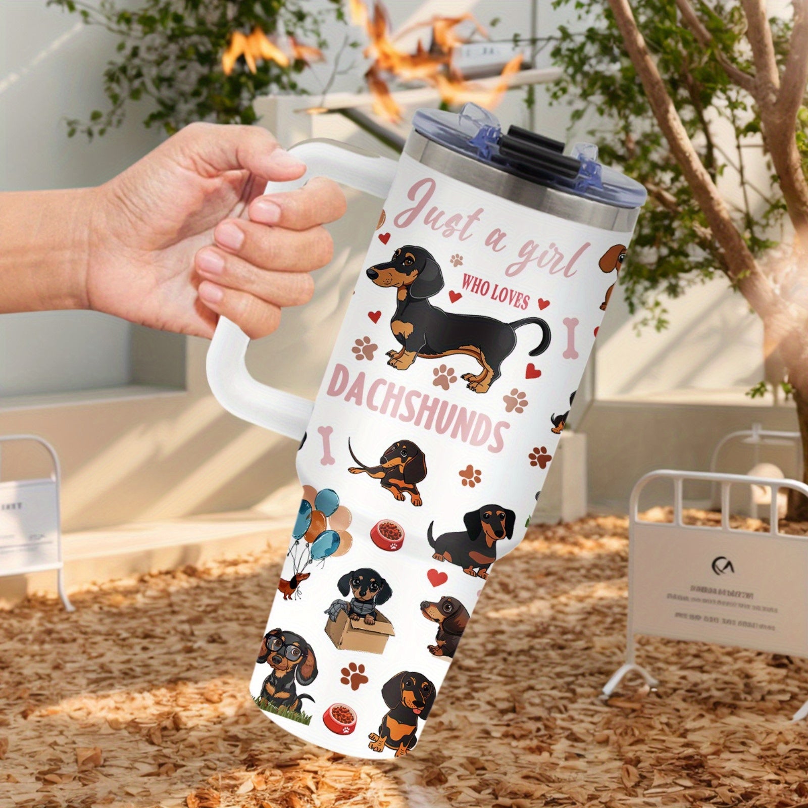 Dachshund Gifts for Women, Mother'S Day Glass Tumbler for Mom, Birthday Gifts for Dog Lovers, Best Gift Ideas for Daughters, Girls, 40 oz Glass Tumbler with Handle