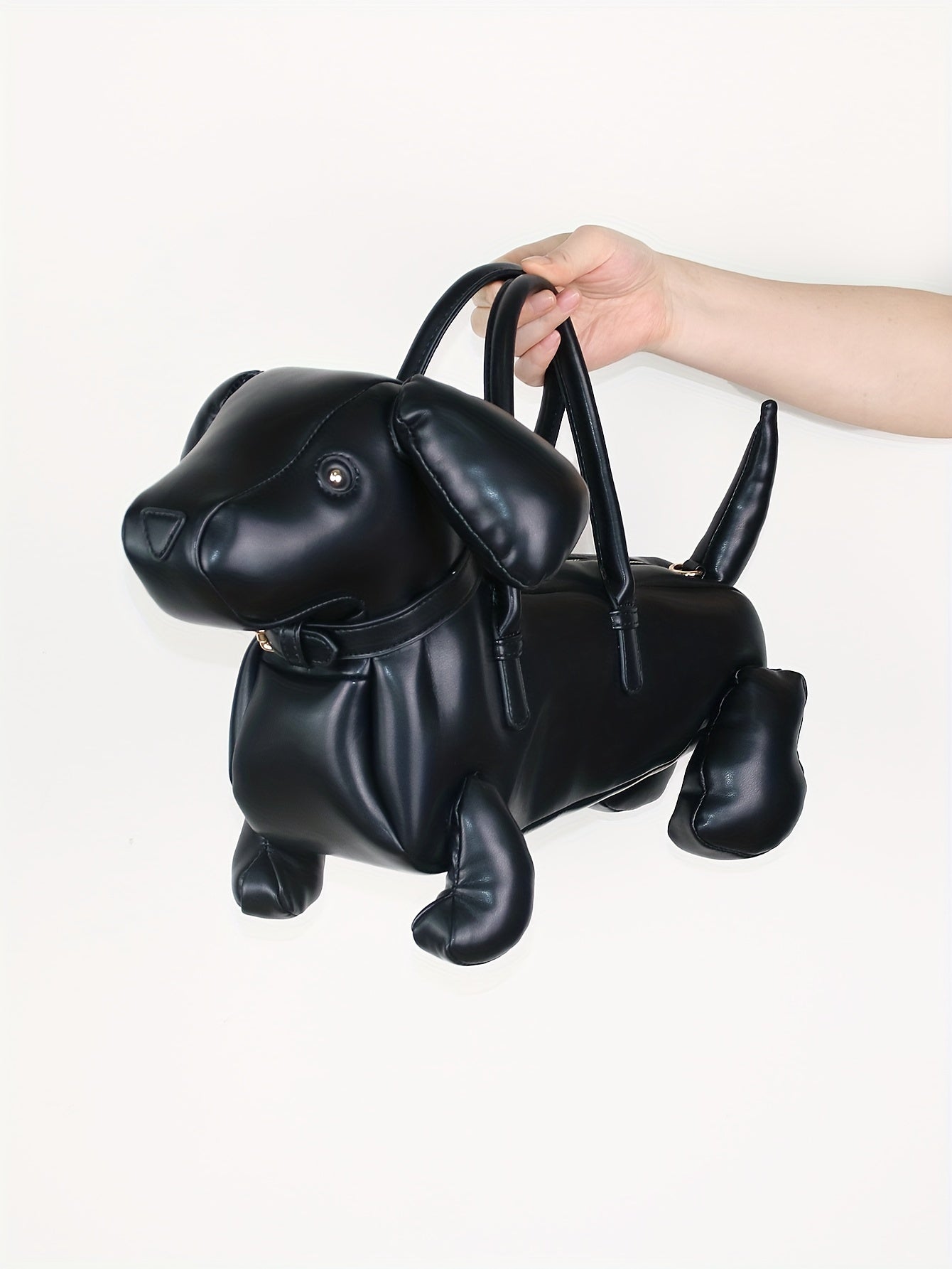 2024 New Fashionable Cartoon Dachshund Dog Handbag - Lightweight, Large Capacity, Soft PU Leather, Zip Closure, Polyester Lining, Guards on Edges, Made in Guangzhou
