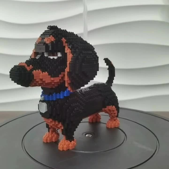 2100+Pcs Microparticle/Mini Building Blocks Set Cute Animal Dachshund Dog Model Holiday Gift Decoration Christmas Halloween Gift