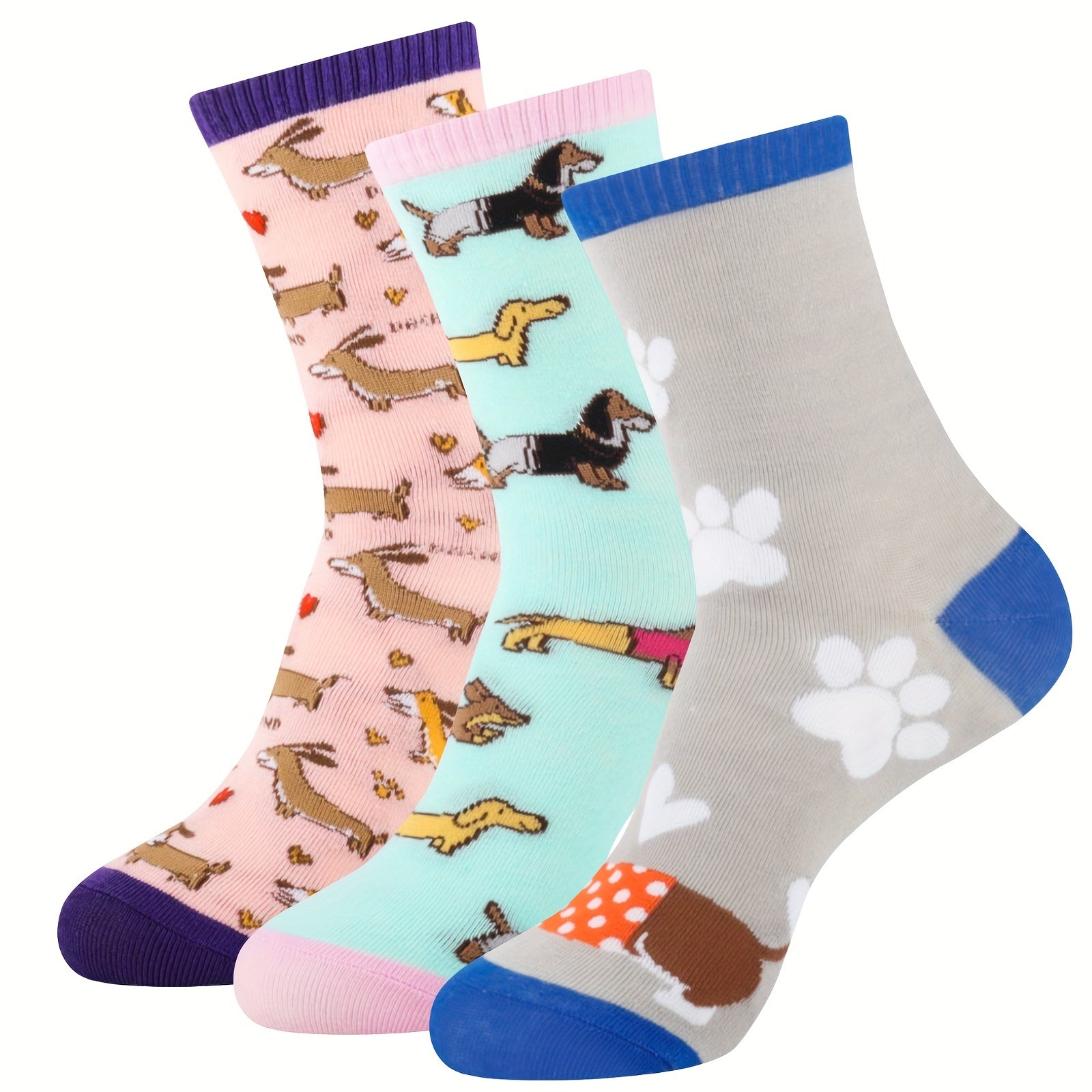 5 pares de calcetines de perro salchicha, regalos para amantes de los perros salchicha, divertidos y novedosos, regalos para mujeres, hijas, hermanas, amigas, regalos de Navidad y cumpleaños.