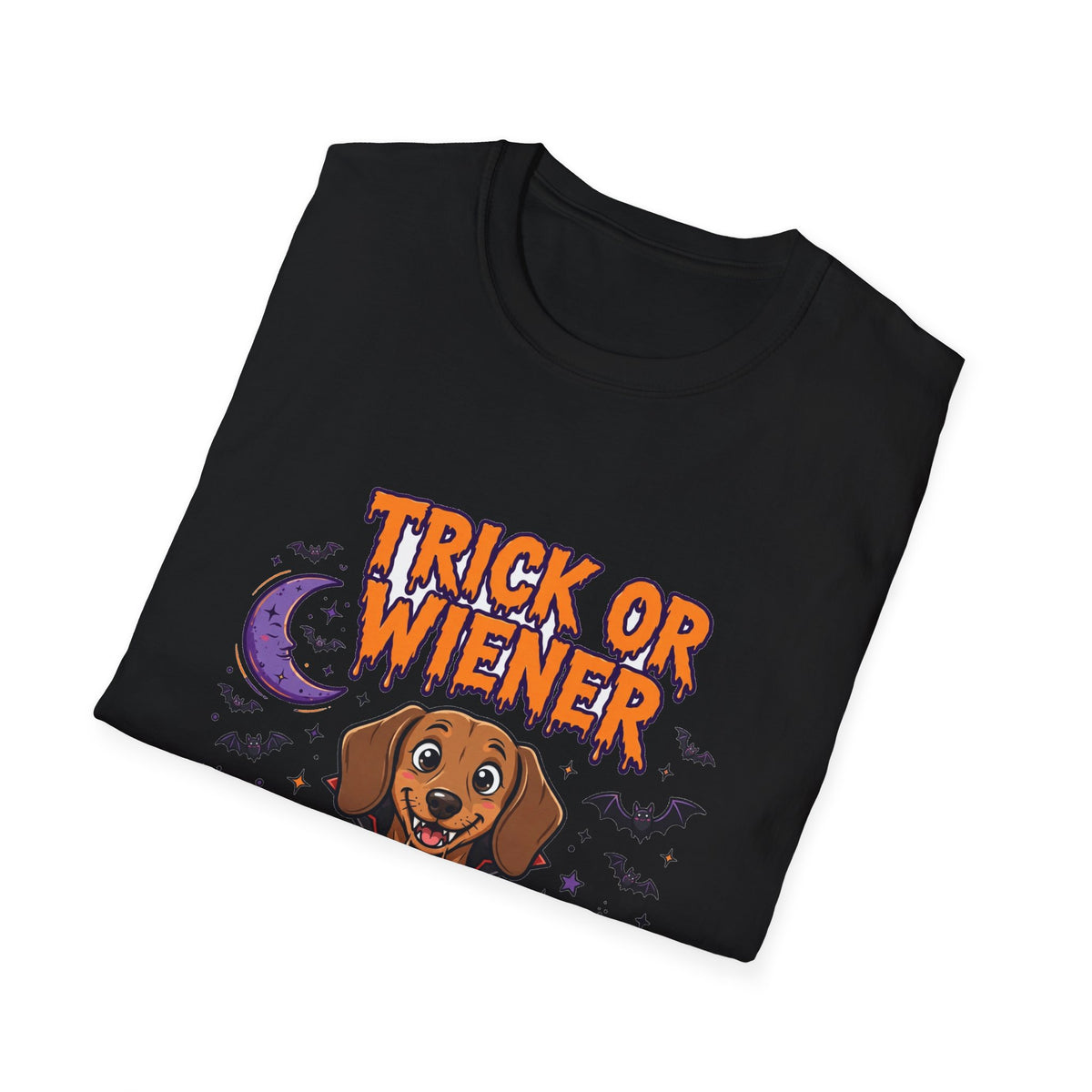 Trick or Wiener T-Shirt | Vampire Dachshund Halloween Graphic Tee