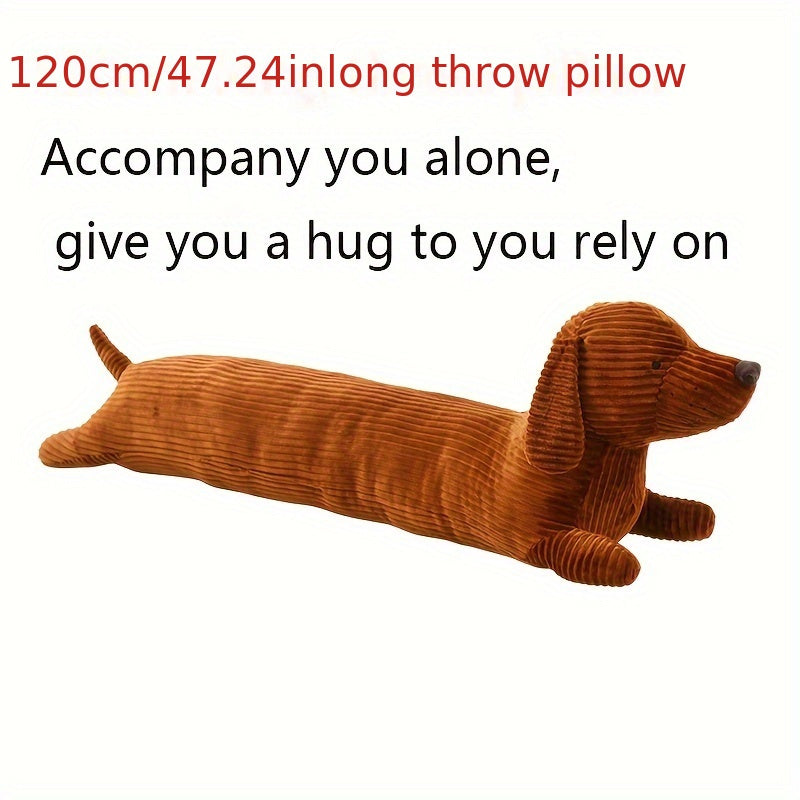 Giant 47-Inch Dachshund Plush Body Pillow – Ultra-Soft "Rust" Doxie Hug Cushion for Home Decor & Gifting