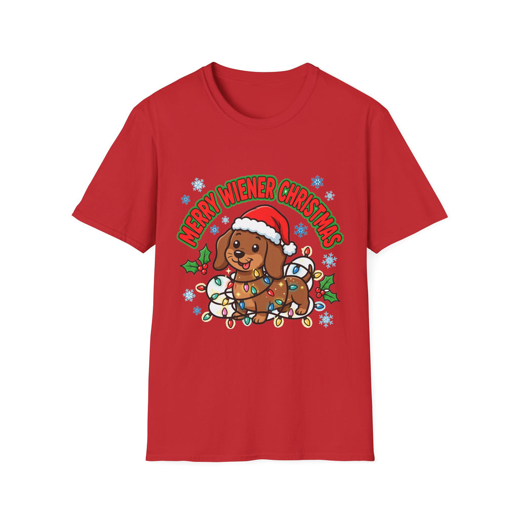 Merry Wiener Christmas T-Shirt | Santa Dachshund Holiday Graphic Tee