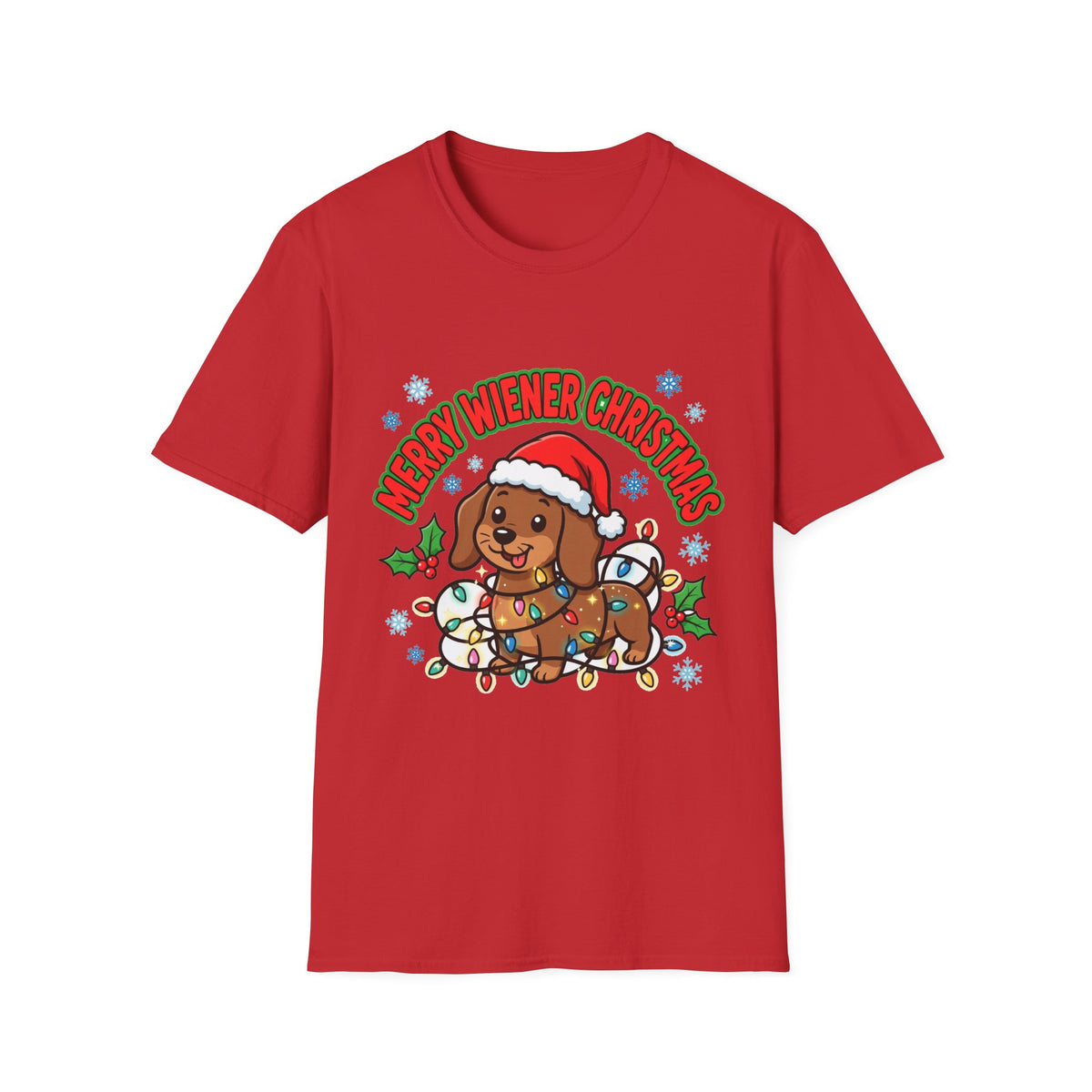 Merry Wiener Christmas T-Shirt | Santa Dachshund Holiday Graphic Tee