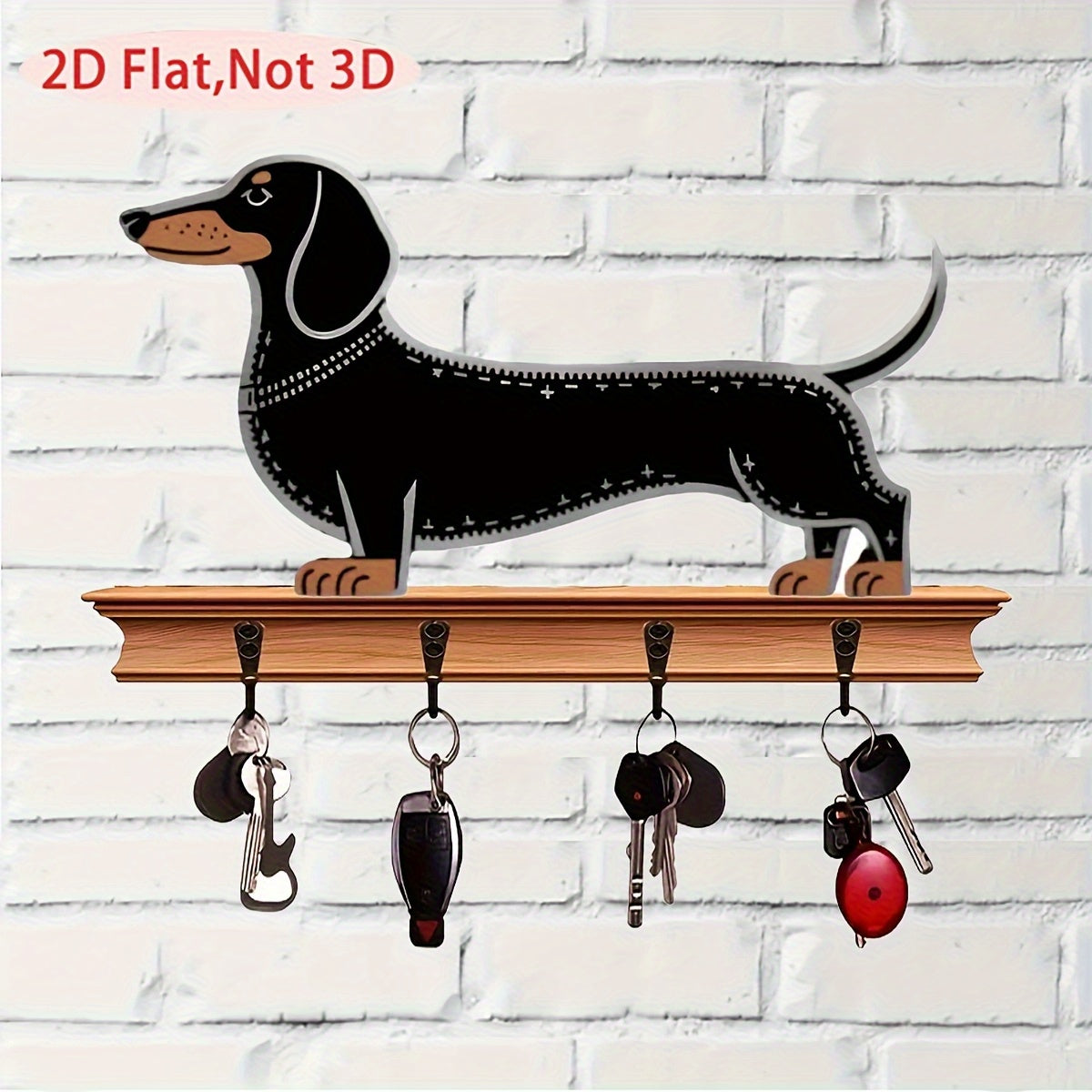 2D Flat 1pc Vintage Dachshund Themed Wooden Hook Wall Decoration, Suitable for Entryway, Office, or Living Room, Perfect Gift for Animal Lovers, Home Decor Accessory| Work Dog Design| Wooden Wall Art