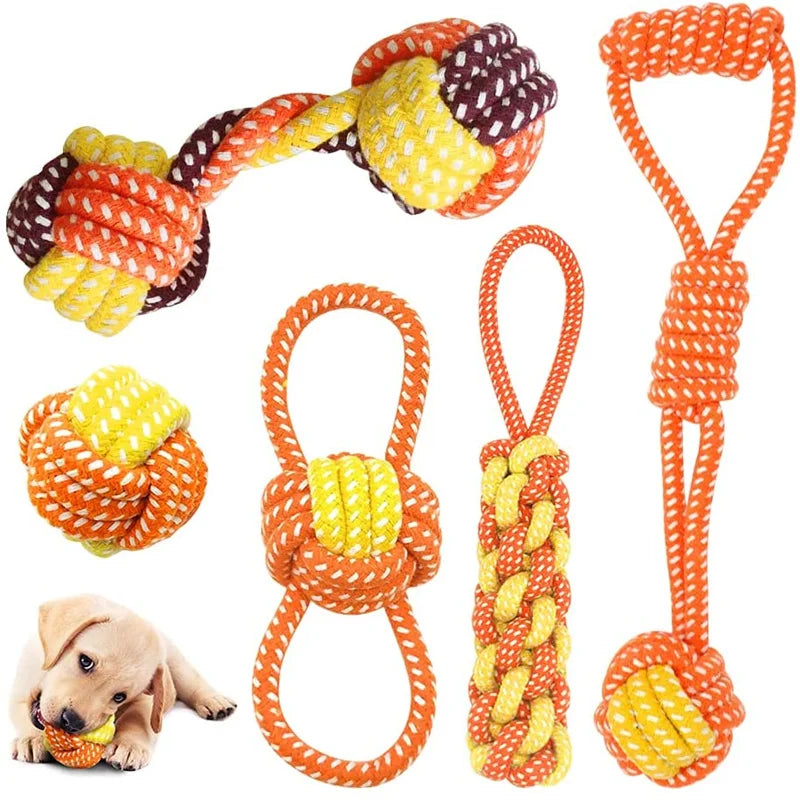 Tough-Tug Cotton Rope Dog Toy – Durable Interactive Chew & Dental Cleaner